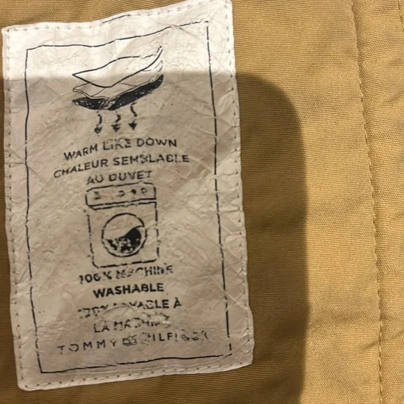 Tommy Hilfiger Tan puffer  trench coat jacket Large - Picture 14 of 17